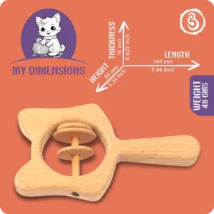 Dimension infographic for the cat rattle showing 103 mm length and 83 mm height.