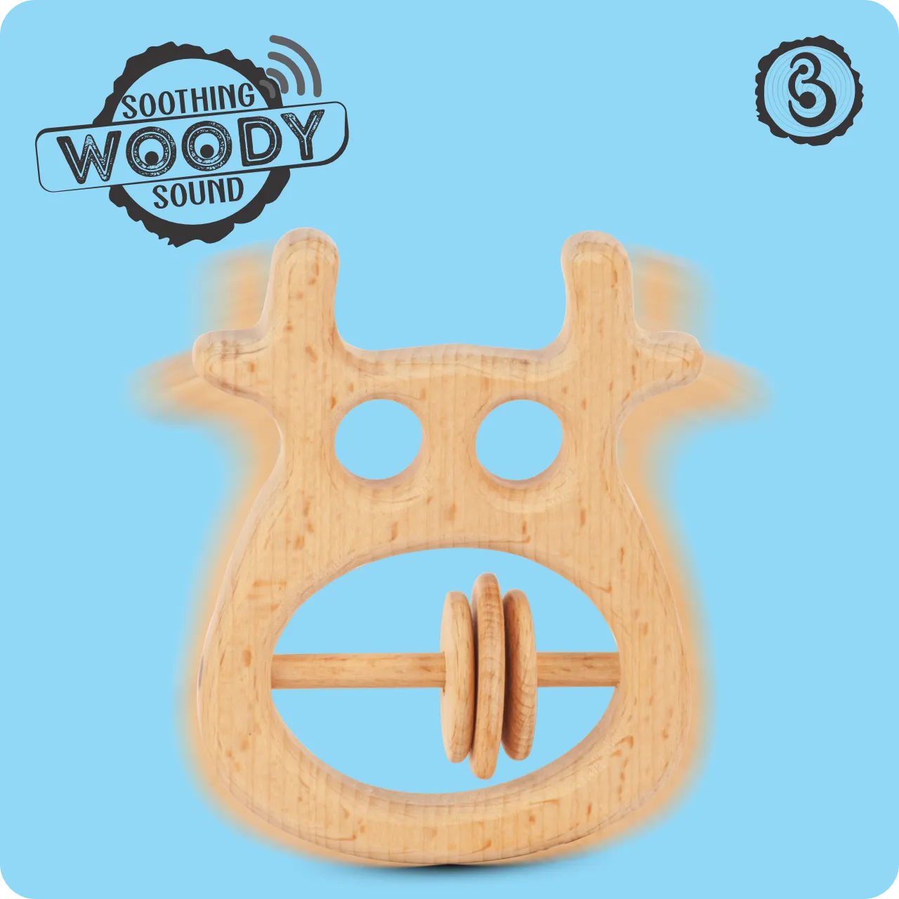 04 (1) A motion-blurred reindeer rattle illustrating a soothing woody sound.