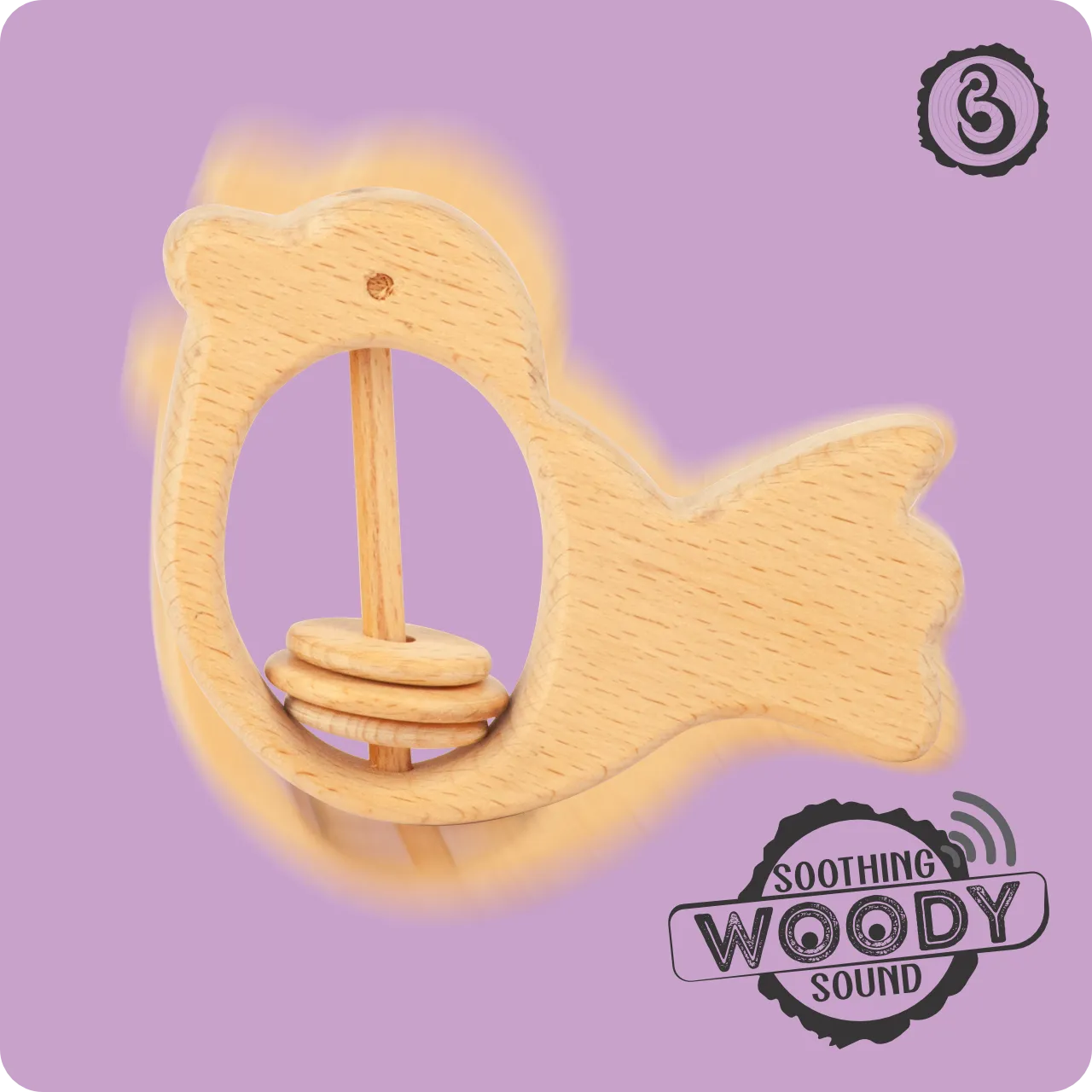 04 Motion blur of a wooden bird rattle showing its soothing sound.