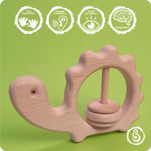 Educational icons detailing developmental benefits like fine motor skills and imagination.