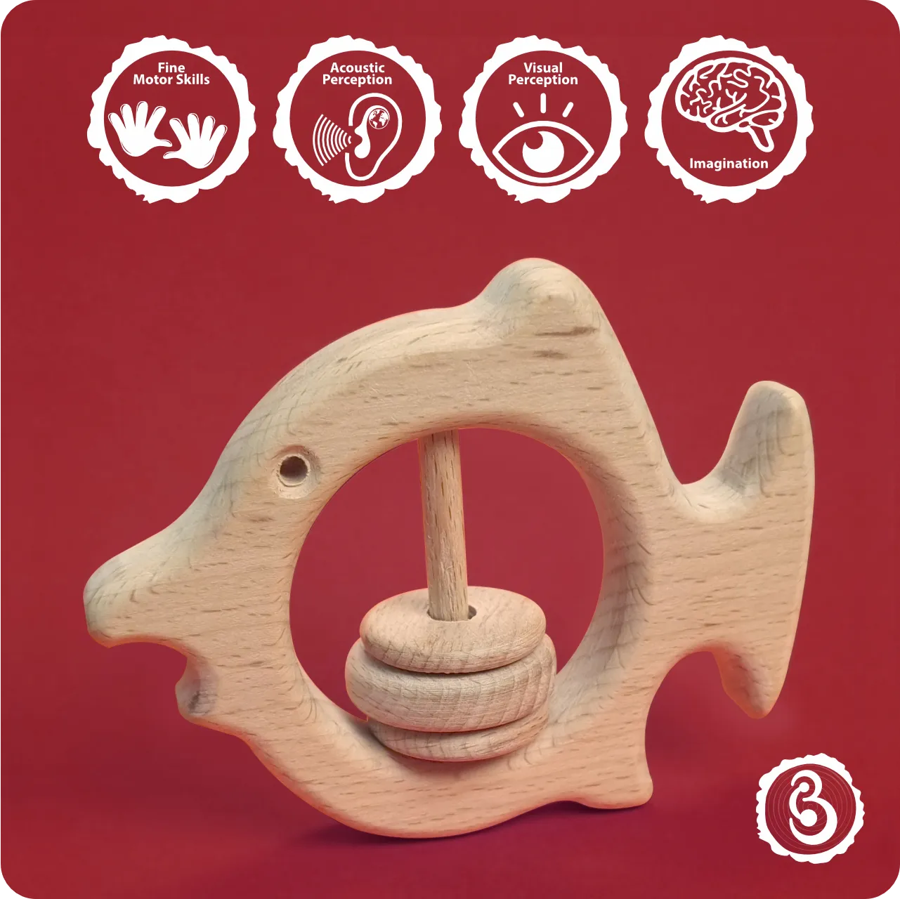 05 Educational icons detailing developmental benefits like motor skills and imagination.