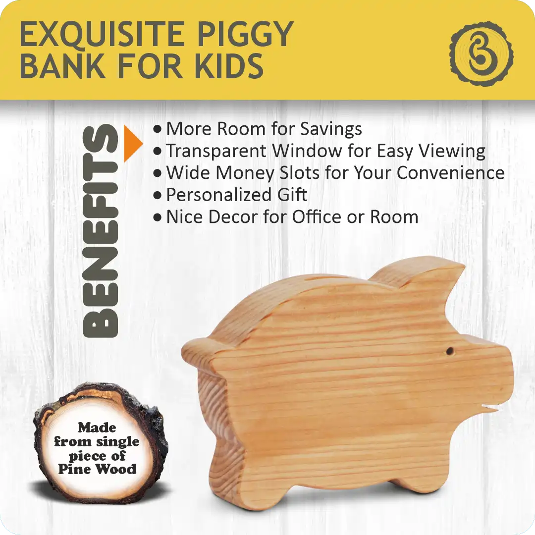 piggy04 Wooden piggy bank for kids with savings features.