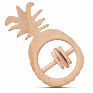 Wooden Baby Rattle - Pineapple