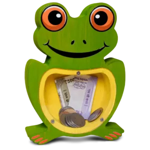 Wooden Frog Money Bank